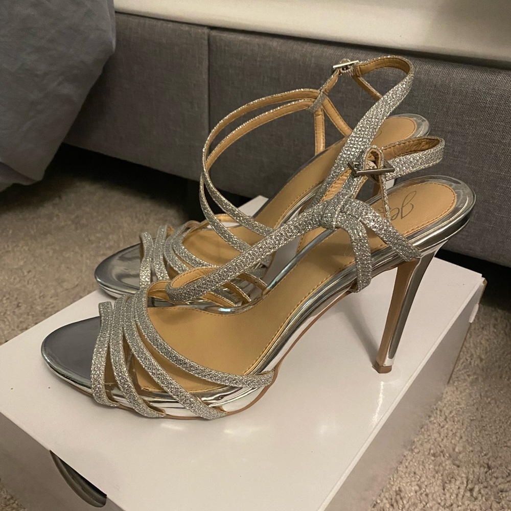 Silver Badgley Mischka Heels